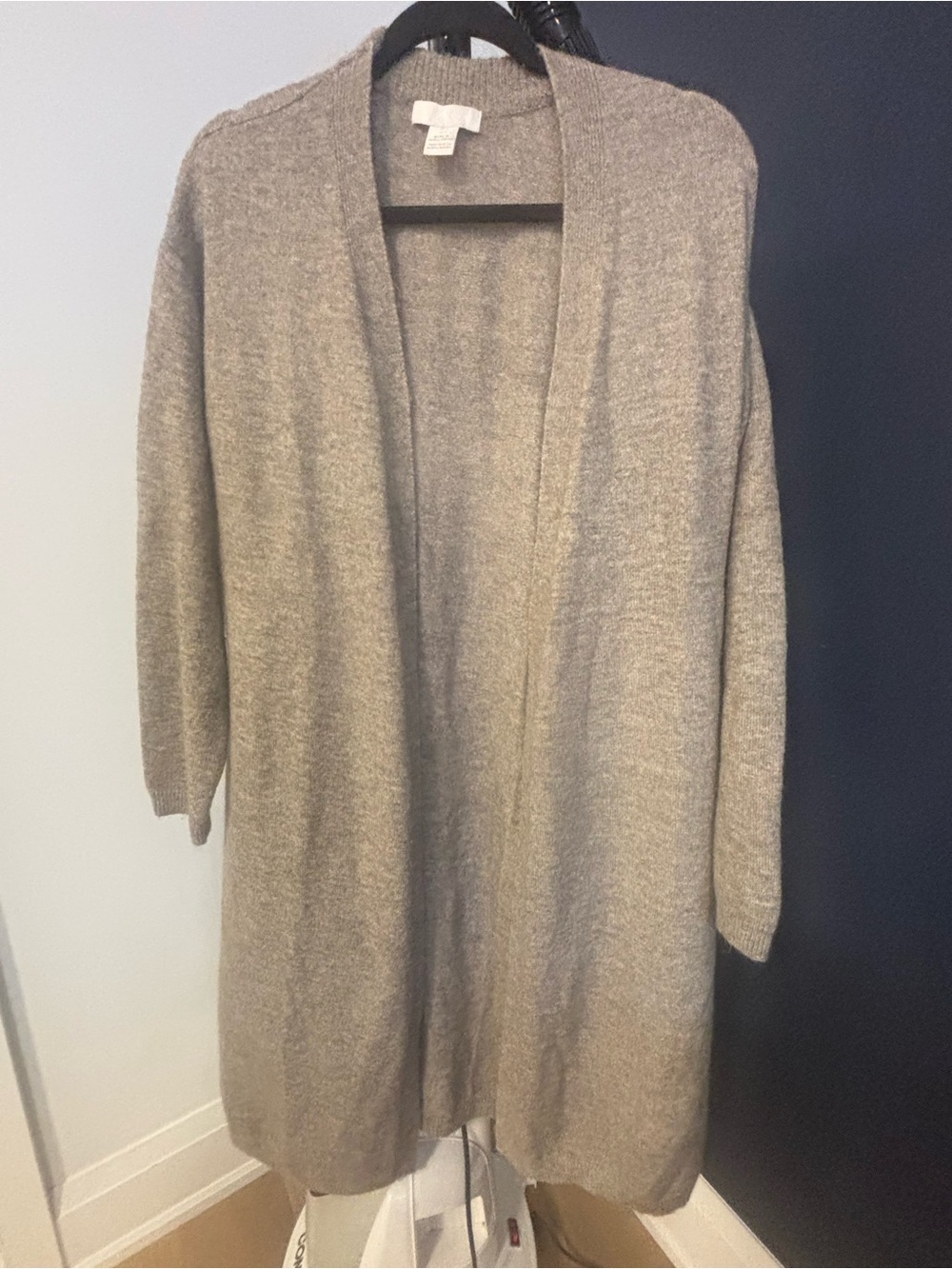 H&M long taupe cardigan